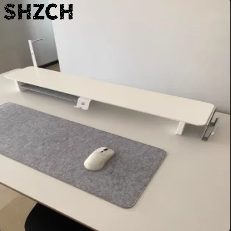 Setup Desk Monitor - ‌ ZORKMOU Z3 モジュラーモニタースタンドライザー - 人間工学に基づいた白いデスクシェルフ、収納機能付き、PC画面セットアップ用の高さのあるデスクトップオーガナイザー