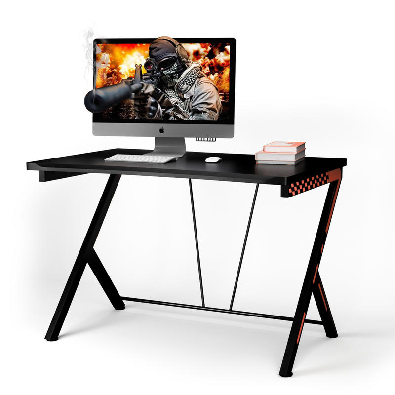 Desk Setup L Shaped - モダンな人間工学に基づいたコンピューターデスク、金属フレーム付きMDFトップ、小型ホームオフィスやゲームセットアップに最適なコンパクトデザイン、簡単な組み立て