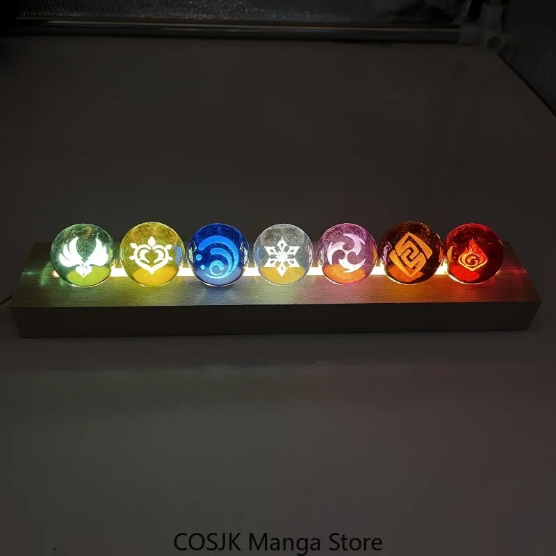 ゲーム「原神」の元素をモチーフにしたガラス球型ナイトライト。 - Desk Setup Lamp のレビューと価格