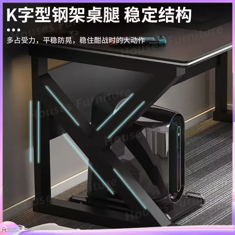 カフェメタルゲーミングデスクブラックMDFコンピューターテー - Desk Setup L Shaped のレビューと価格