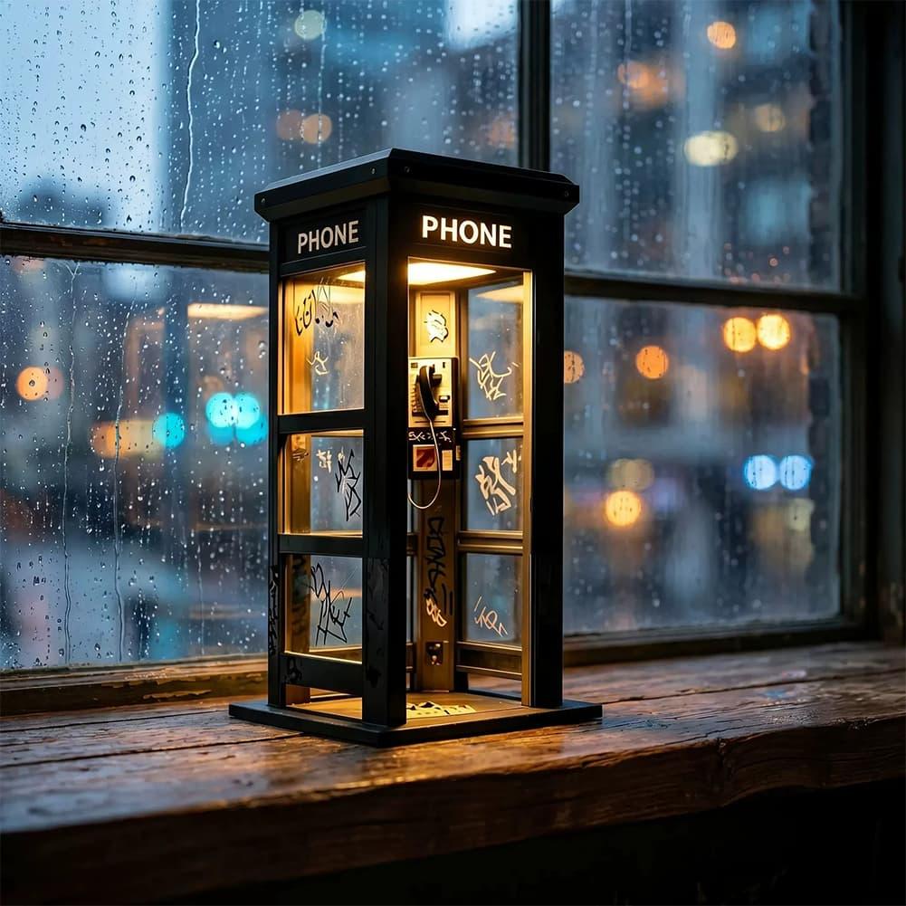 レトロな落書き電話ボックス型テーブルランプ ミニロンドン電話 - Desk Setup Lamp のレビューと価格