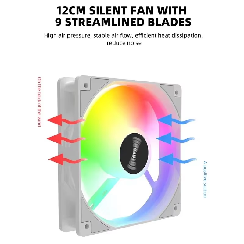 120mm PCケースファン 12V RGB サイクルミラー - Desk Setup Lamp のレビューと価格